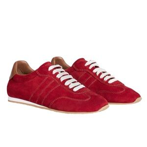 ME+EM Red Suede Retro Runner Sneaker